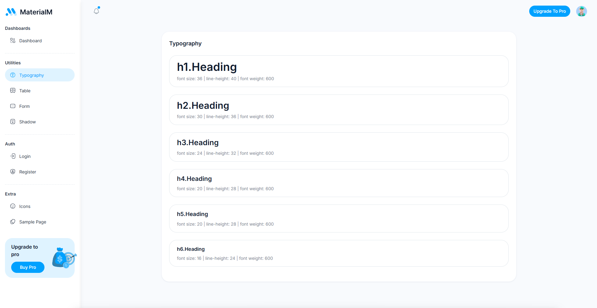 Image for MaterialM(dashboard nextjs template) on template0.com