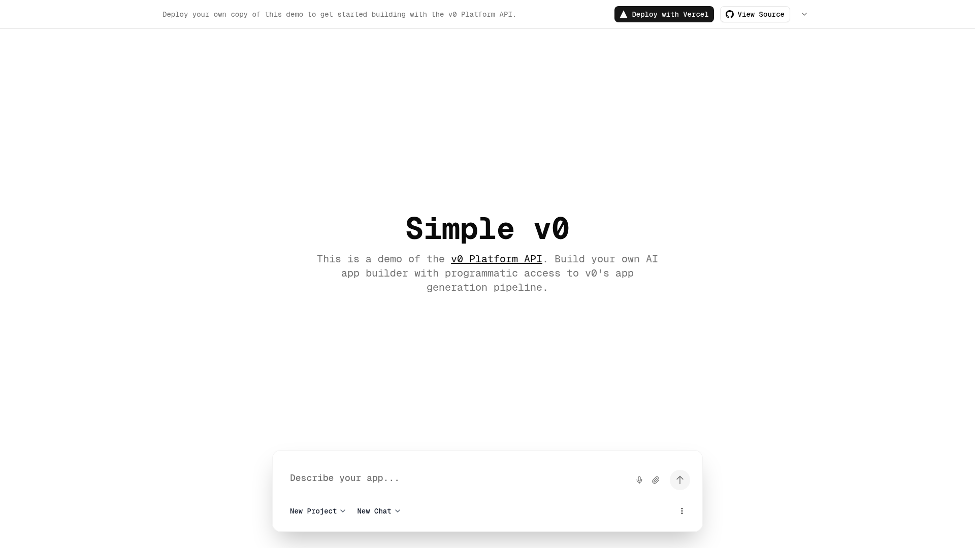 screenshot of Simple v0 on template0.com