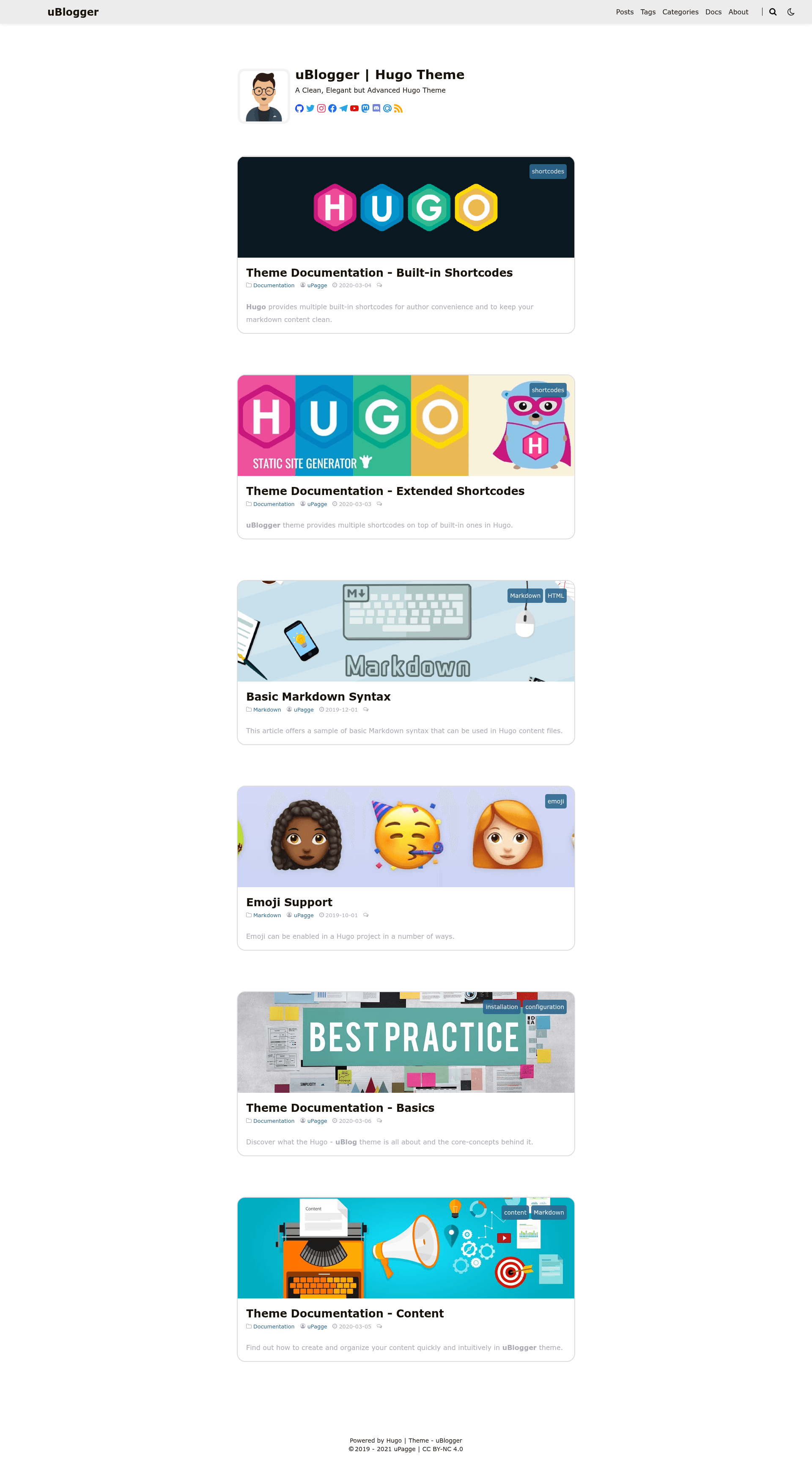screenshot of uBlogger on template0.com
