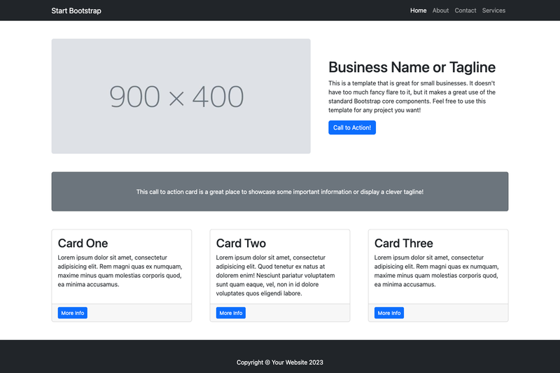 Image for Start Bootstrap Small Business on template0.com Image for Start Bootstrap Small Business on template0.com