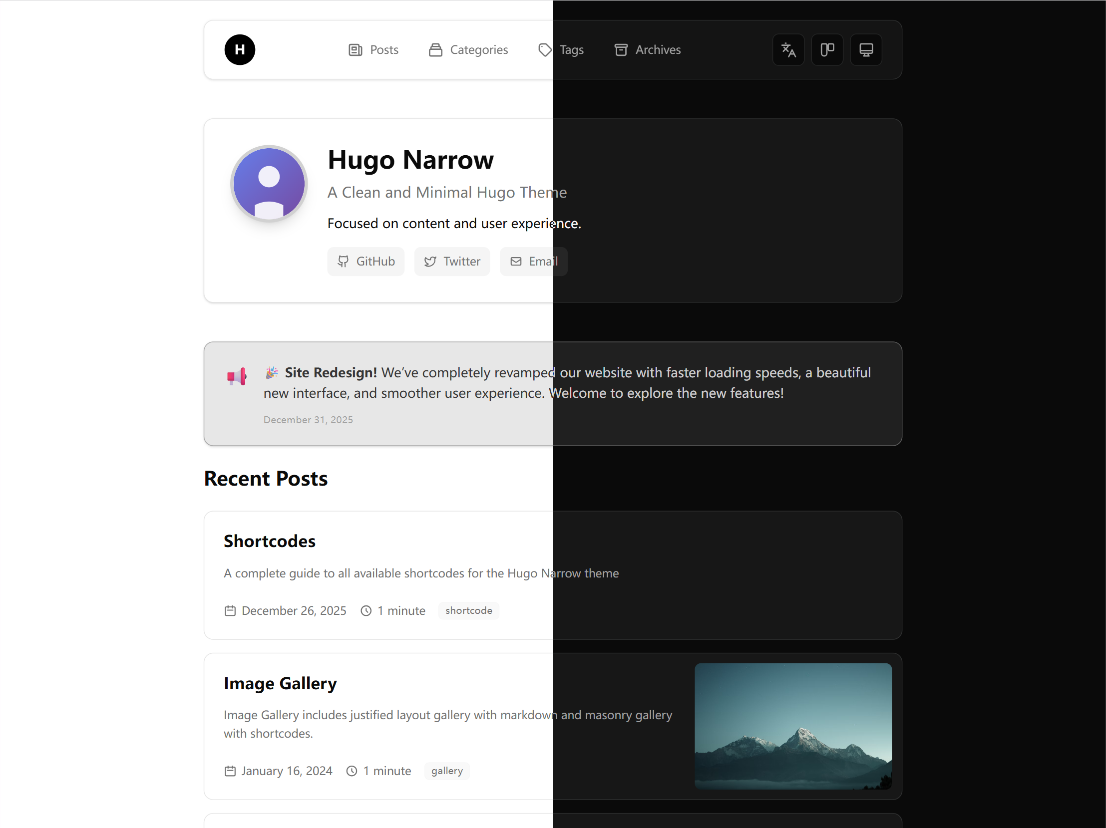 Hugo Narrow preview