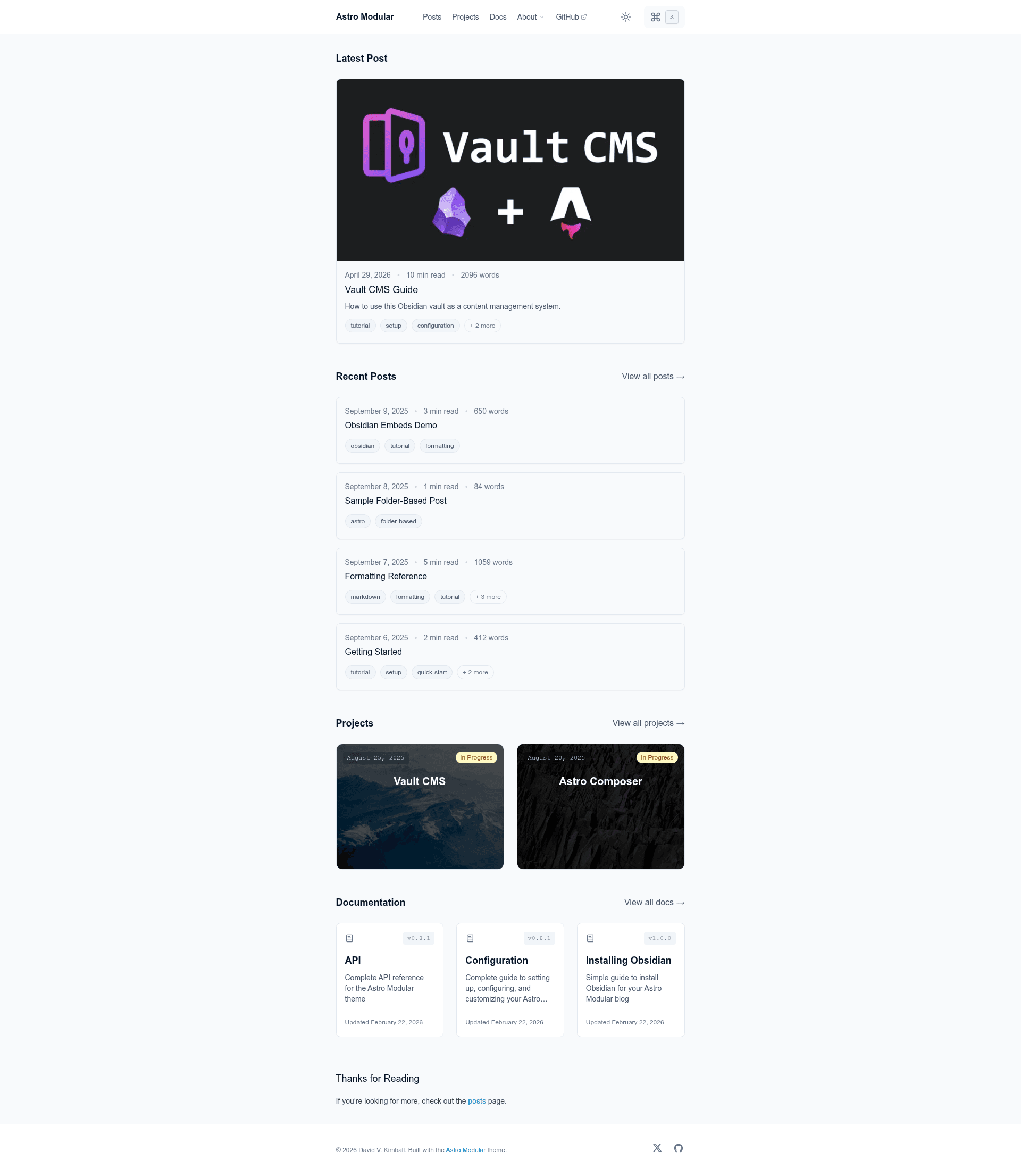 screenshot of Astro Modular on template0.com