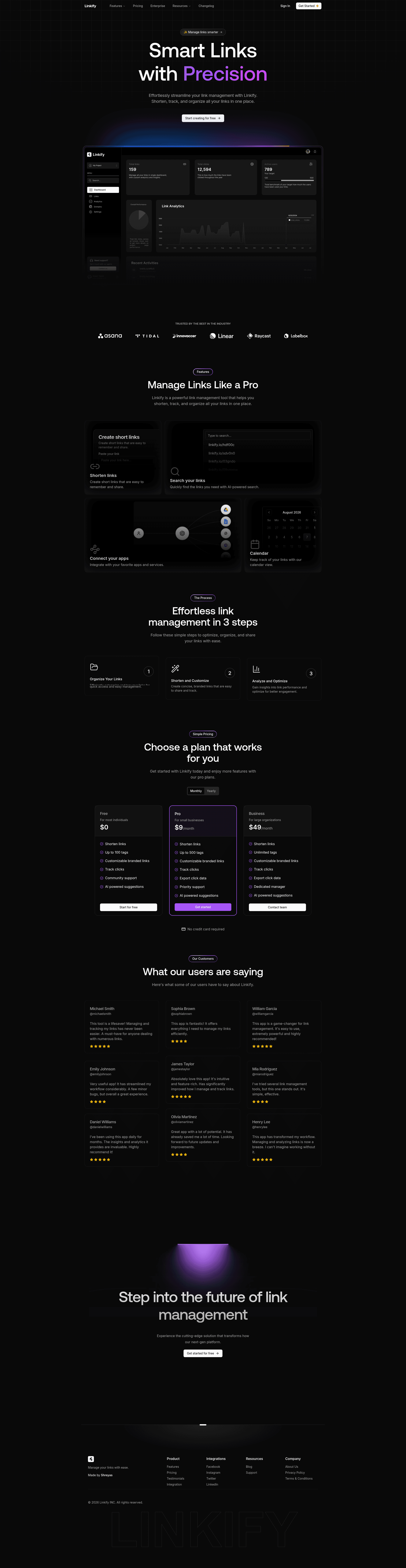 screenshot of Linkify on template0.com