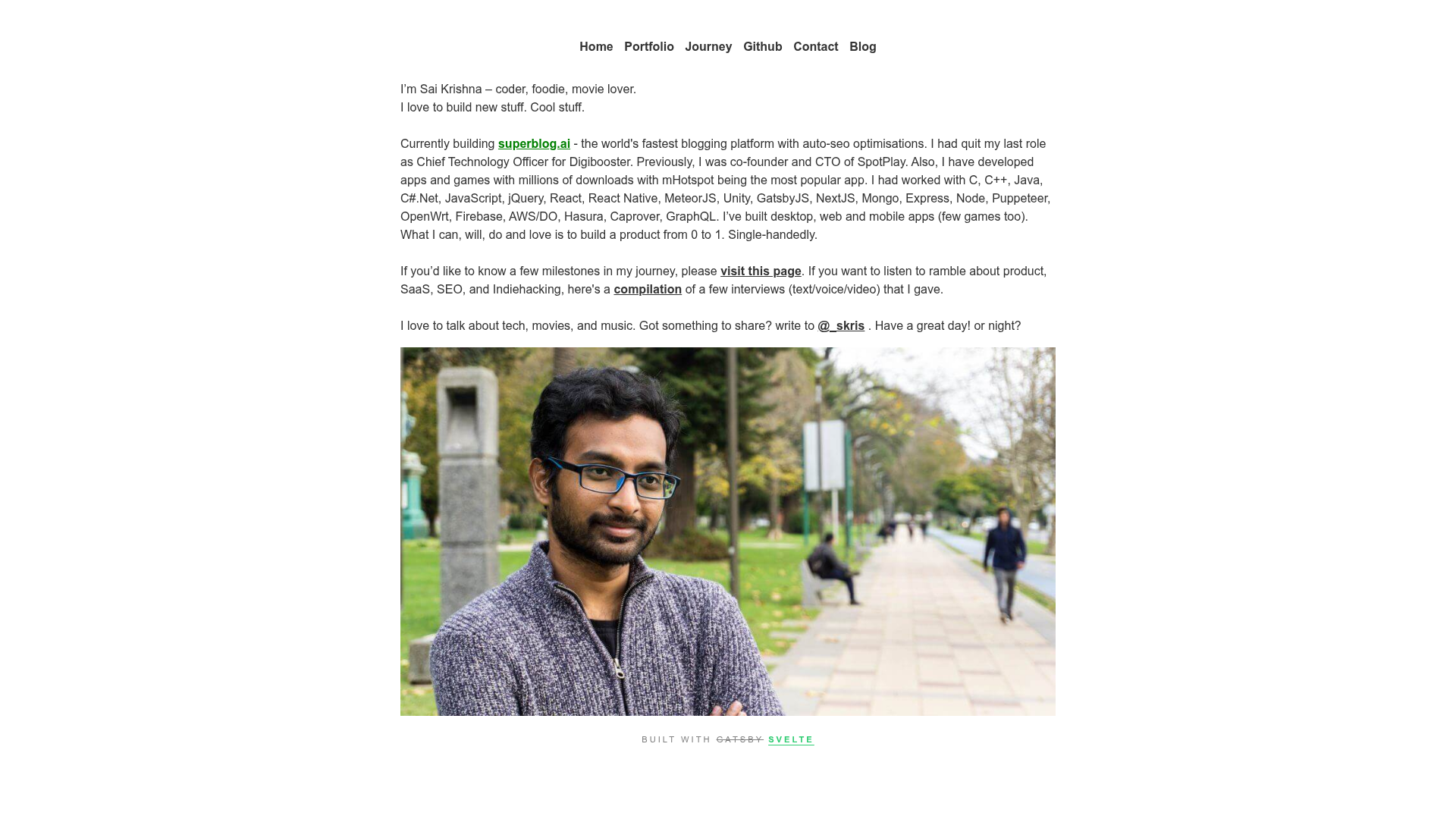 screenshot of Gatsby Minimal Portfolio Blog on template0.com