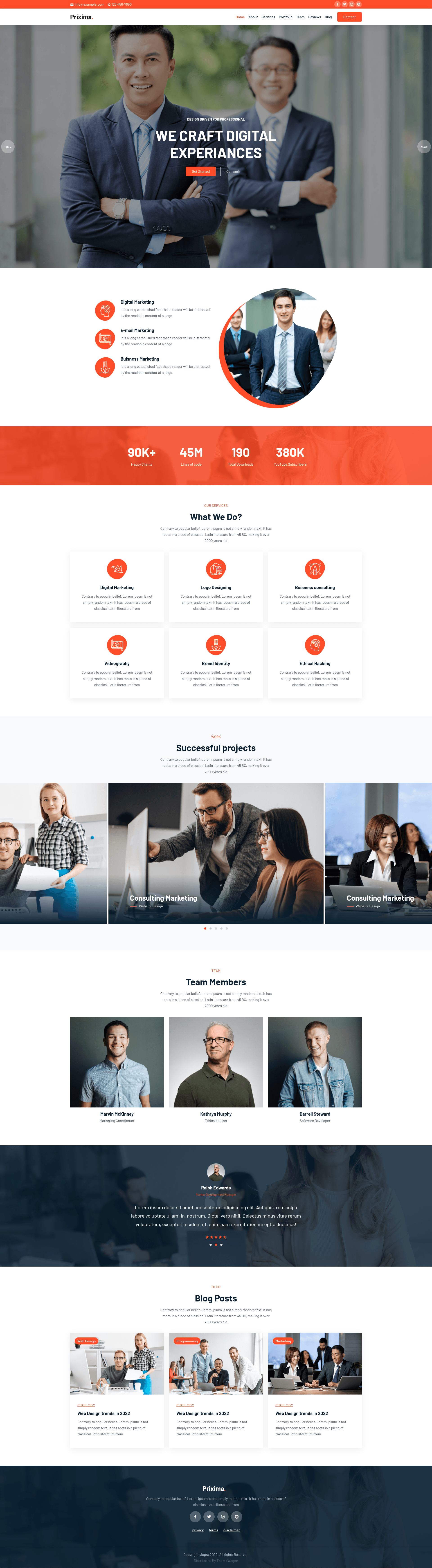 screenshot of Prixima on template0.com