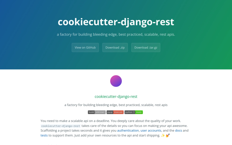 Image for cookiecutter-django-rest on template0.com Image for cookiecutter-django-rest on template0.com