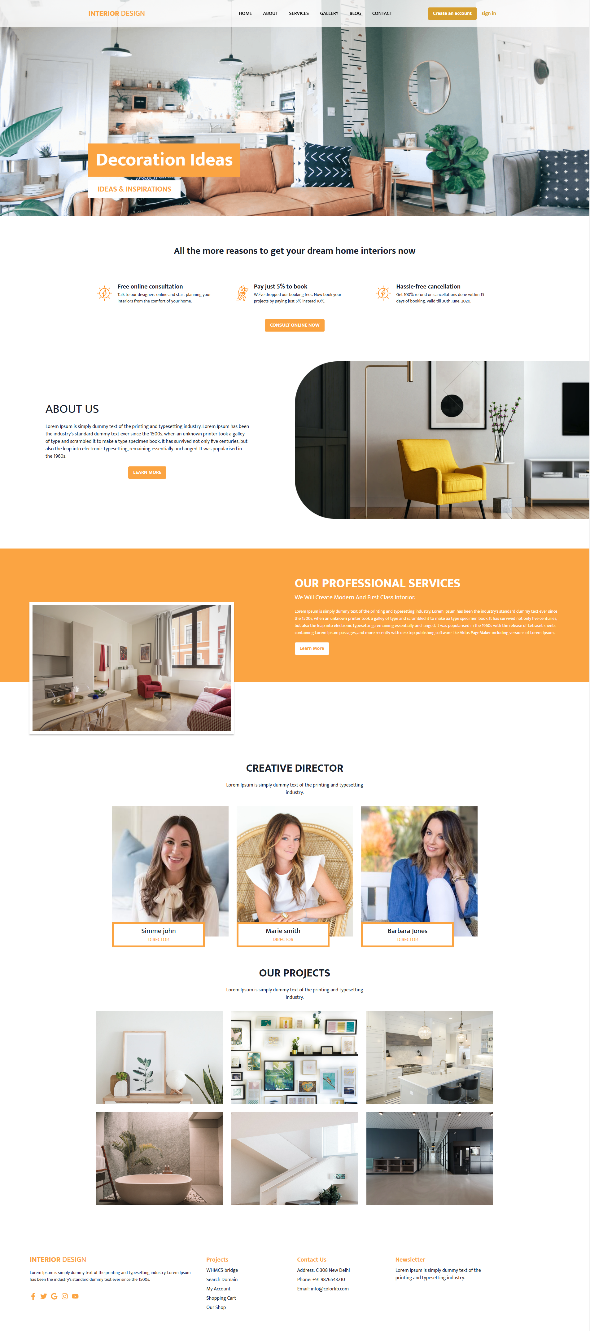 Image for Interior Home Design(services nextjs template) on template0.com