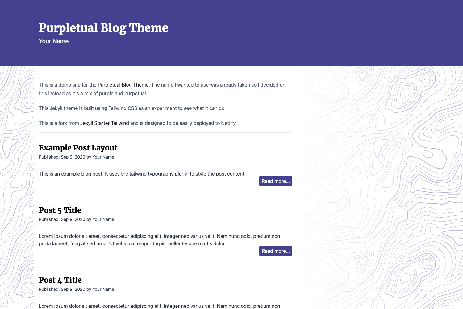 Purpletual Blog Theme preview