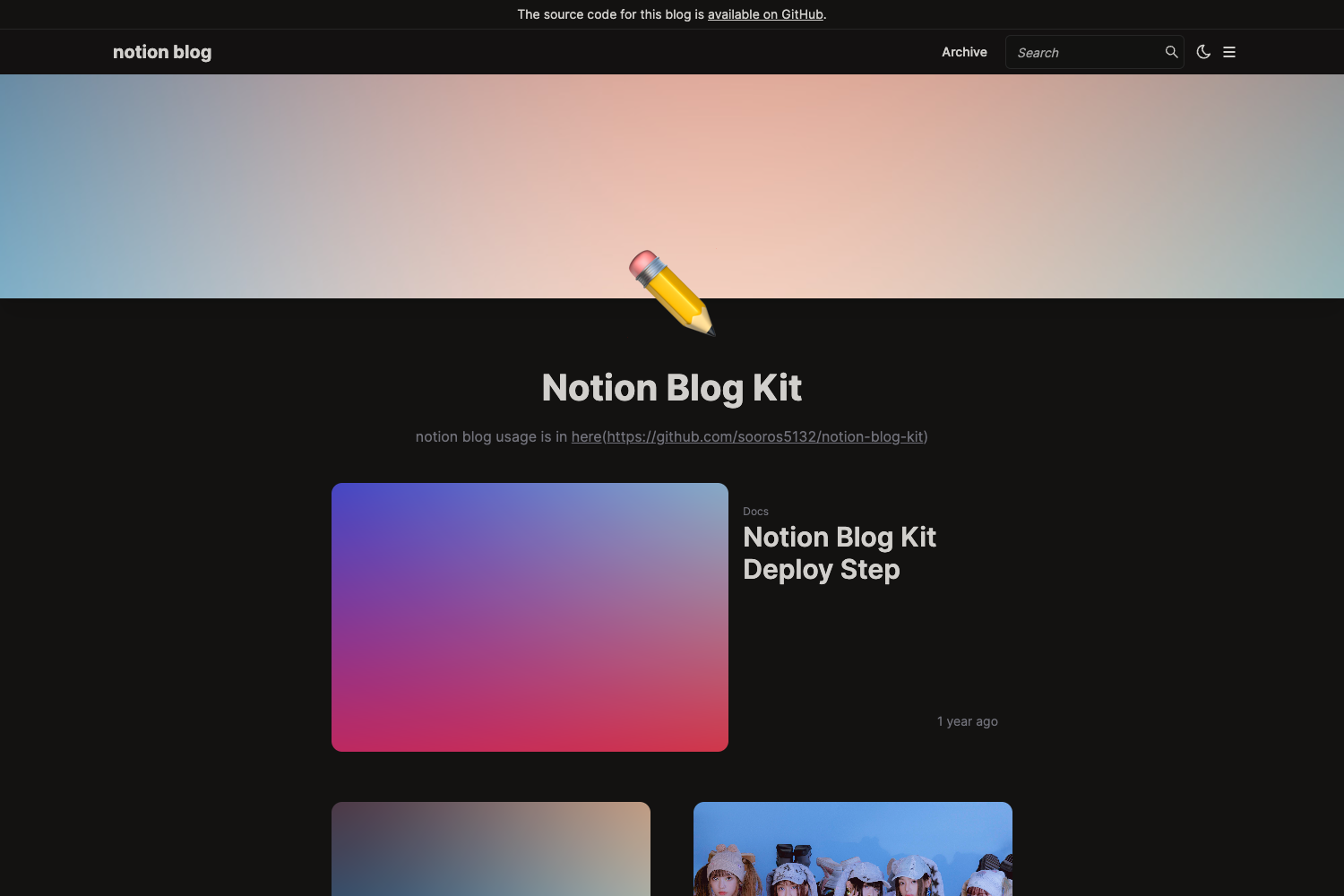 Notion Blog Kit preview