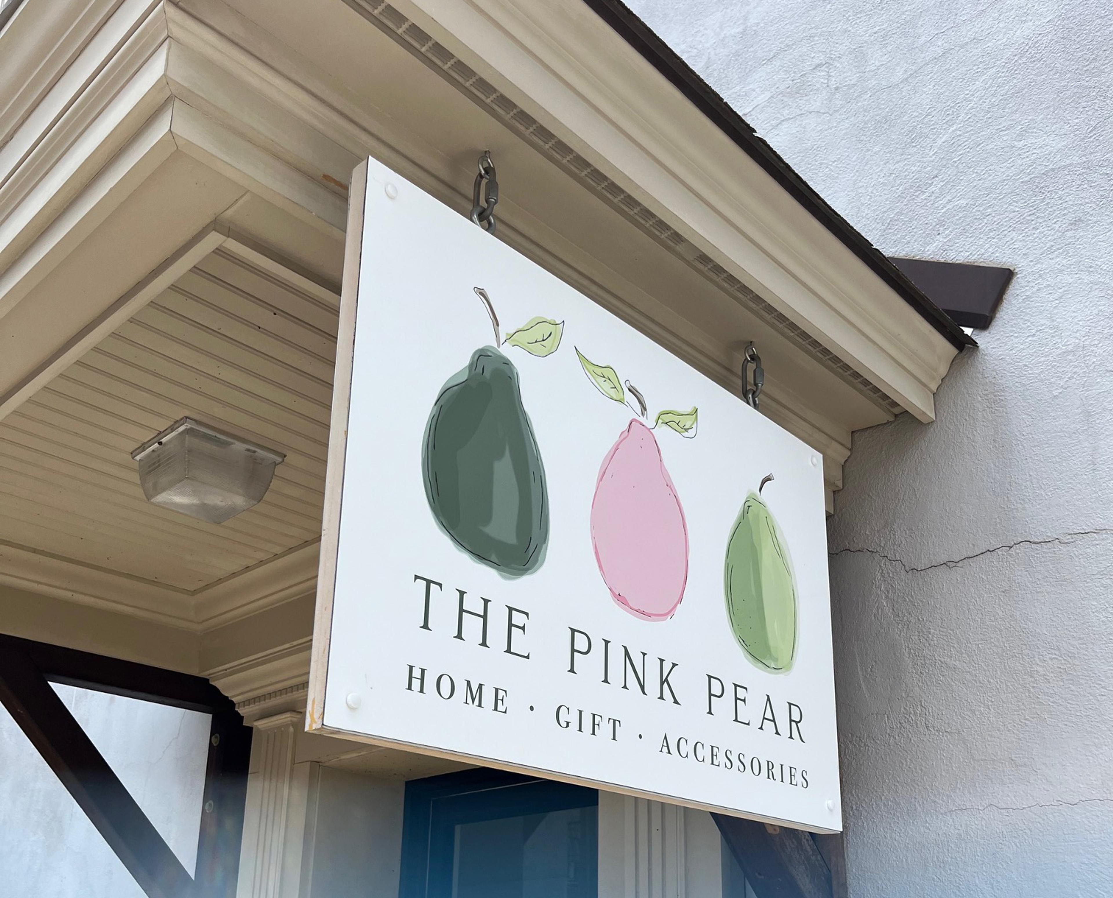 The Pink Pear - Custom Painted Blade Sign