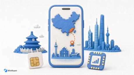 手机与 SIM 卡示意图，搭配大陆和澳门地区图形，代表只去大陆澳门的上网方案选择