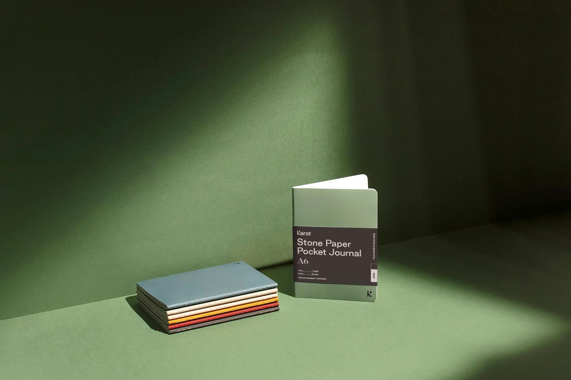 Pocket Journals with green Background