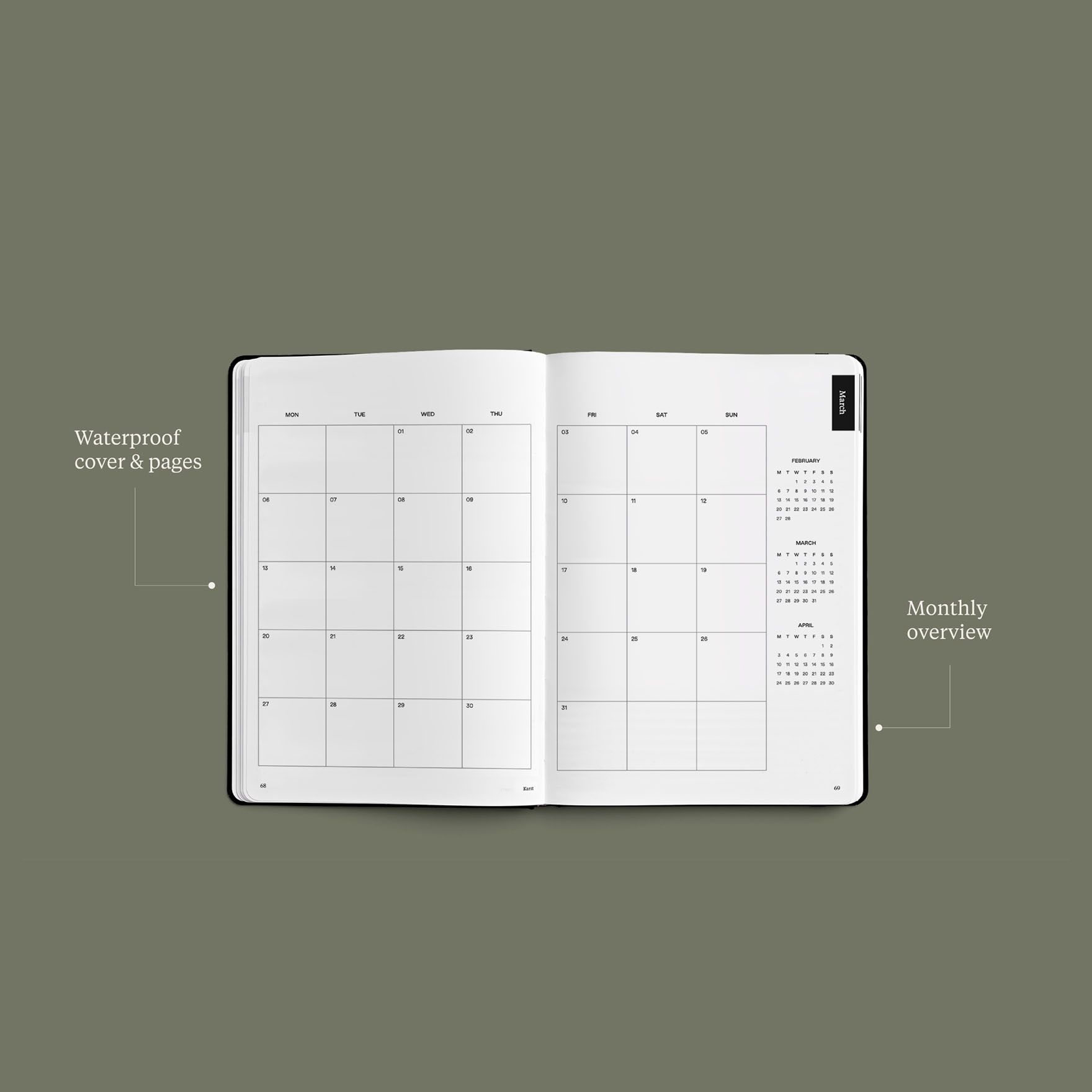 monthly spread 2023 planner