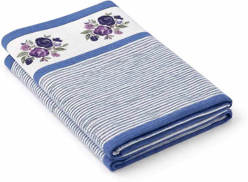 Handblock Waffle Cotton Bath Towel - Neelgul Buta