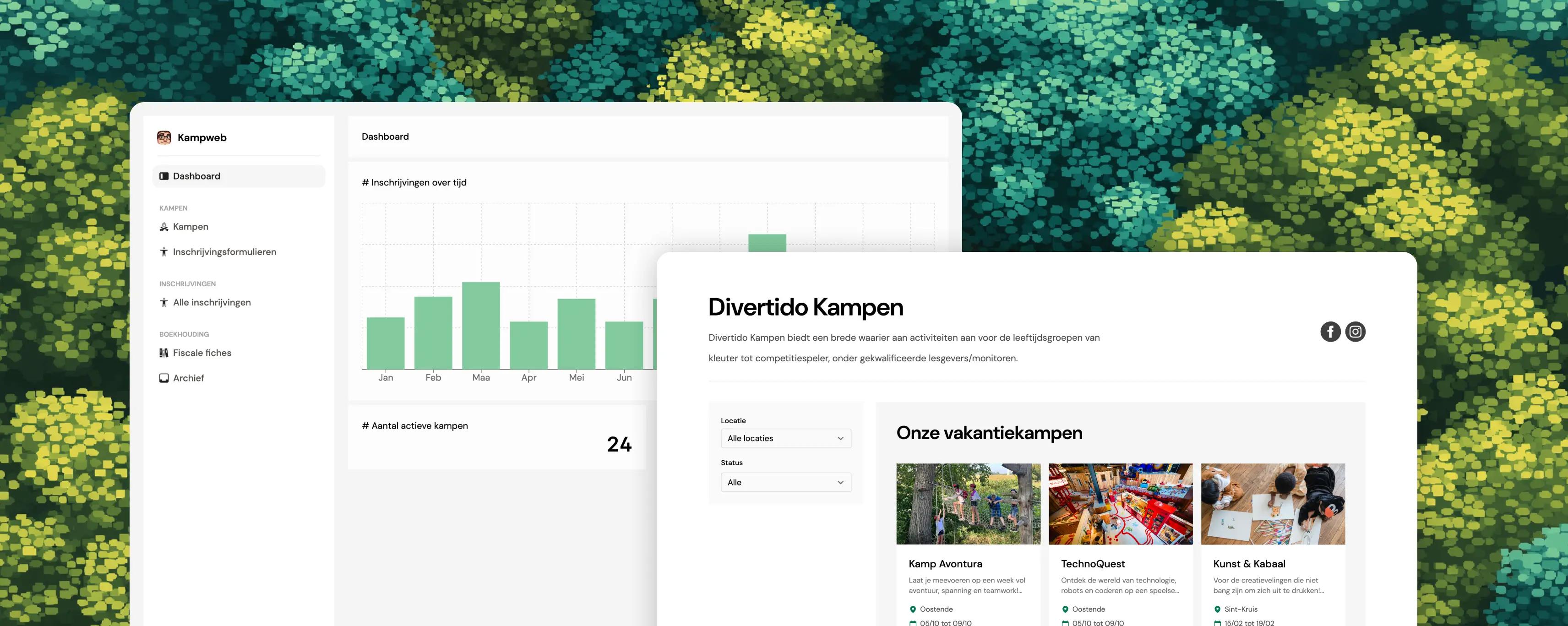 Voorbeeld website met Kampweb