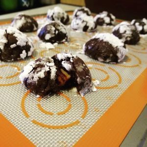 Caramel Filled Chocolate Crinkle Cookies