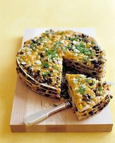 Tortilla and Black Bean Pie