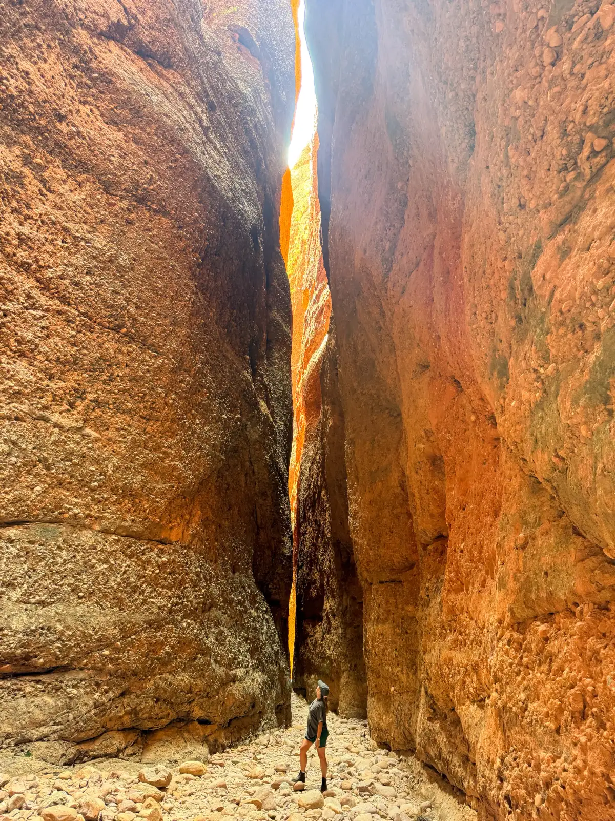 woman standing in gorge