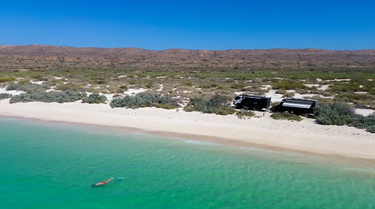 snorkelling in turquoise water