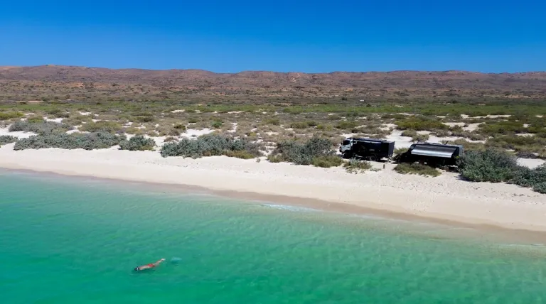 snorkelling in turquoise water