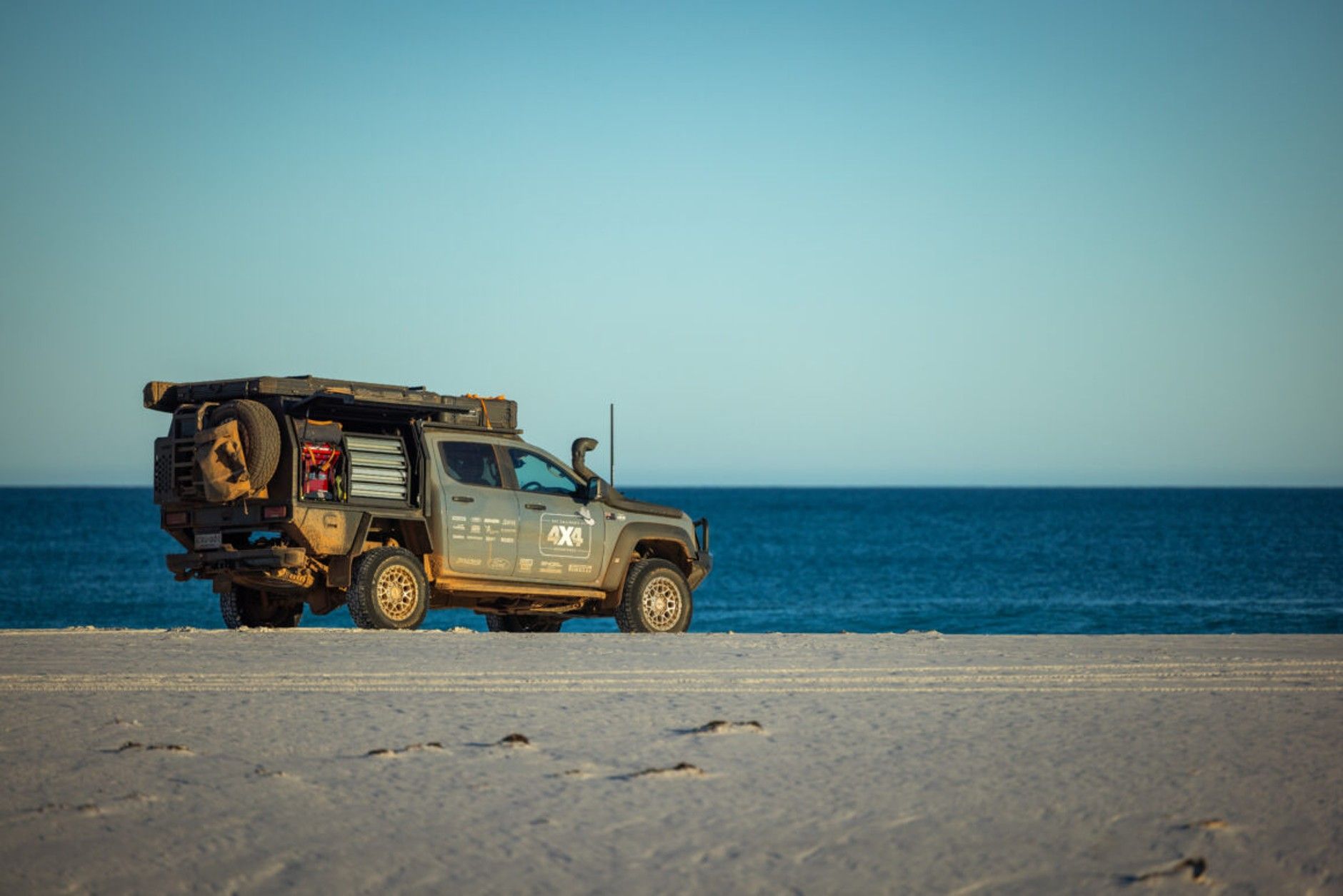 Pat Callinan's 4X4 on the beach in Australia