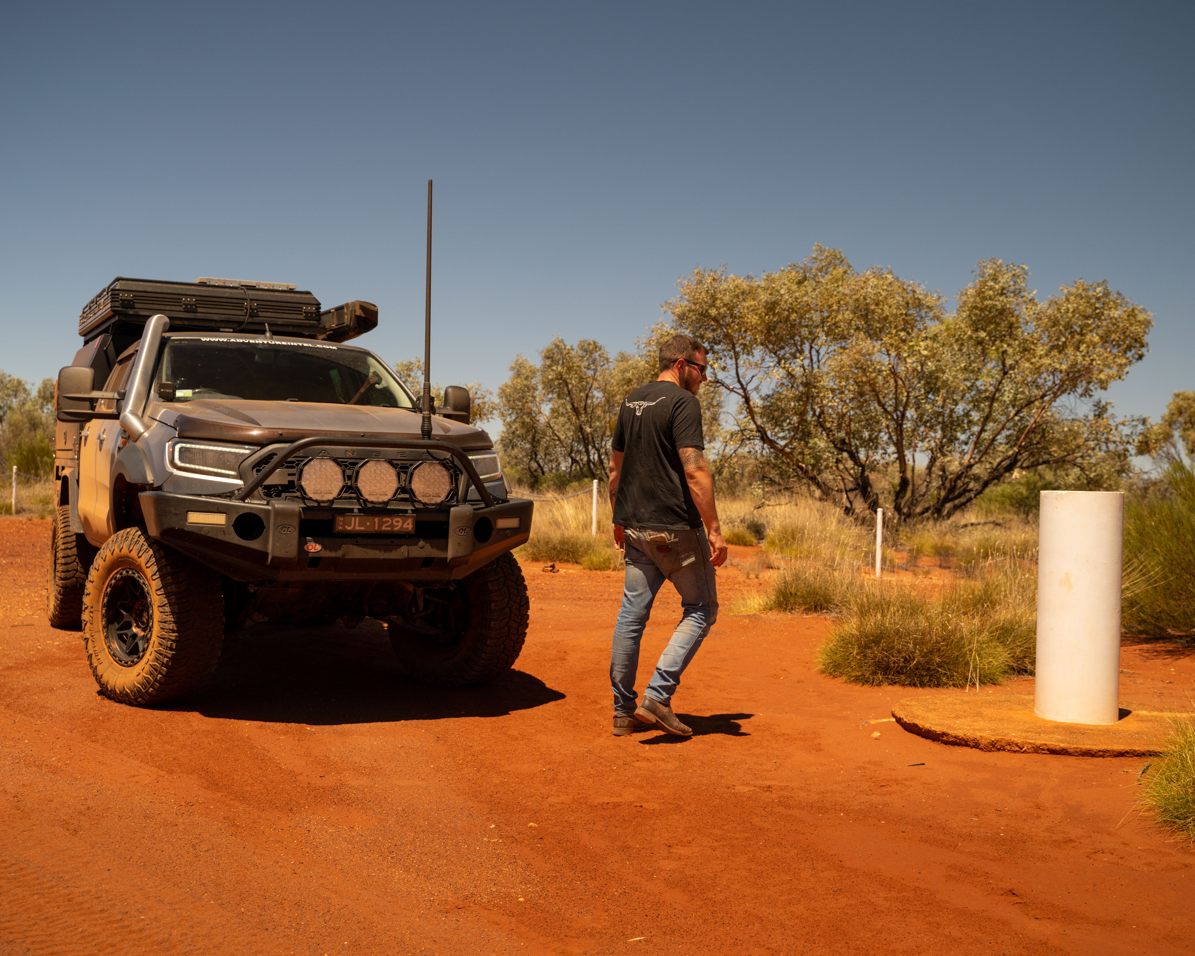 Josh Leonard in the Australian Outback with his 4X4 Ford Ranger