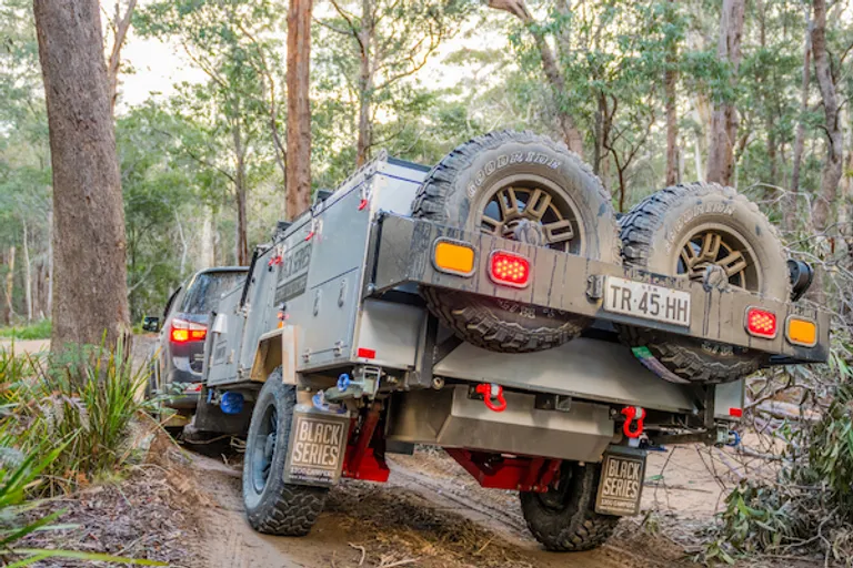 Camper trailer driving off-road