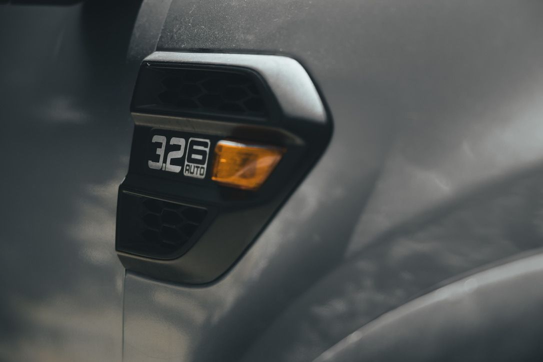 Close up of 4WD badge