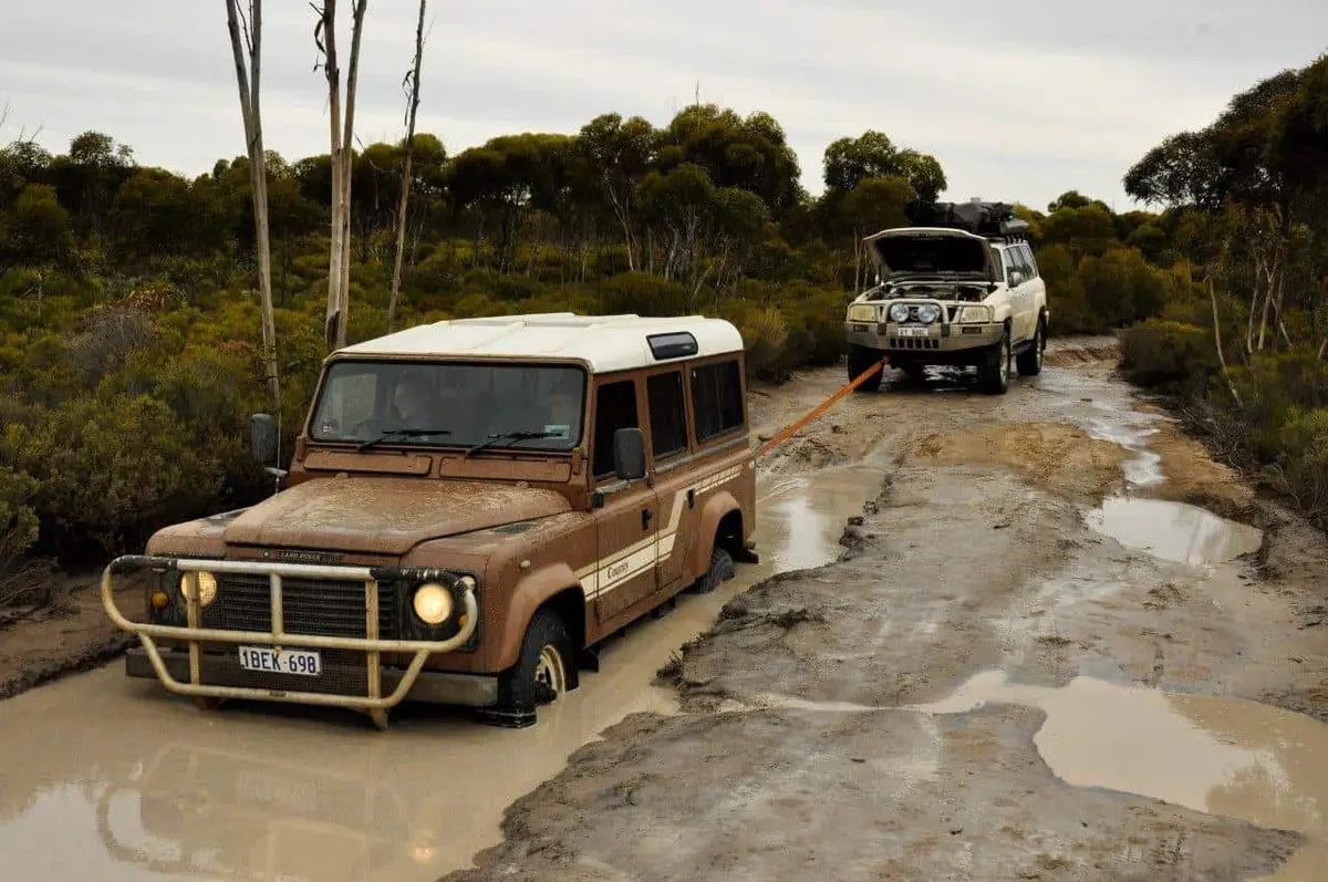 Bogged Defender on the Holland Track