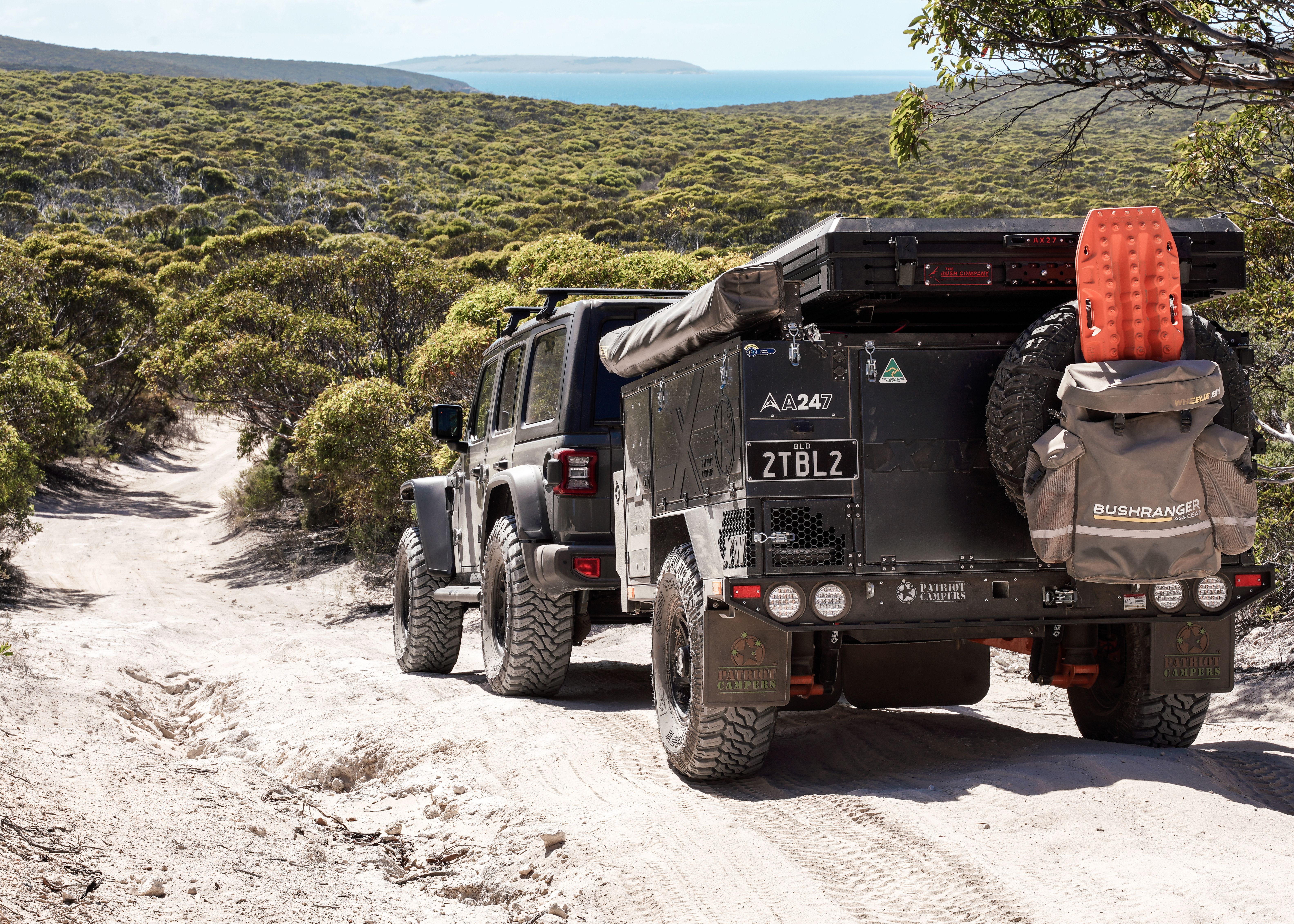 4X4 off road towing a camper trailer