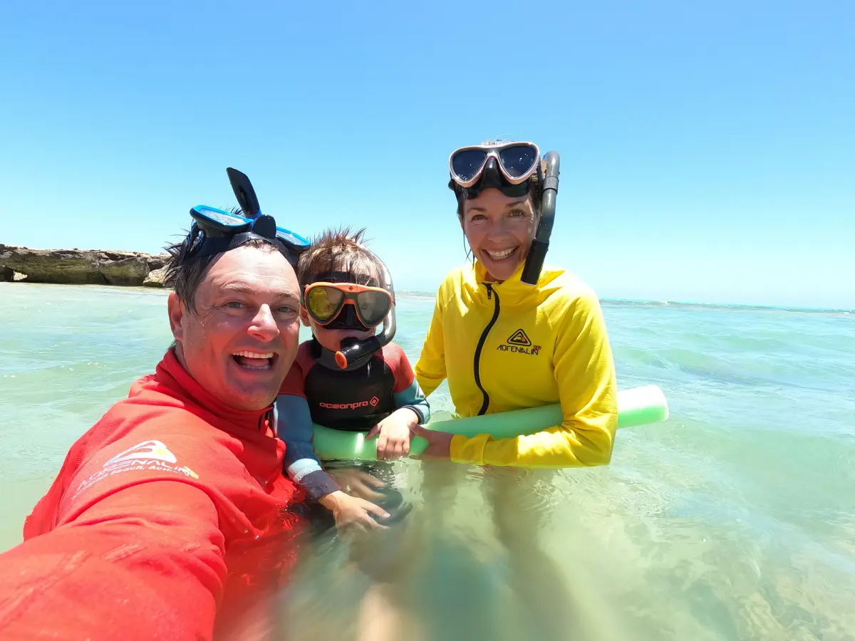 snorkelling family cape range wa