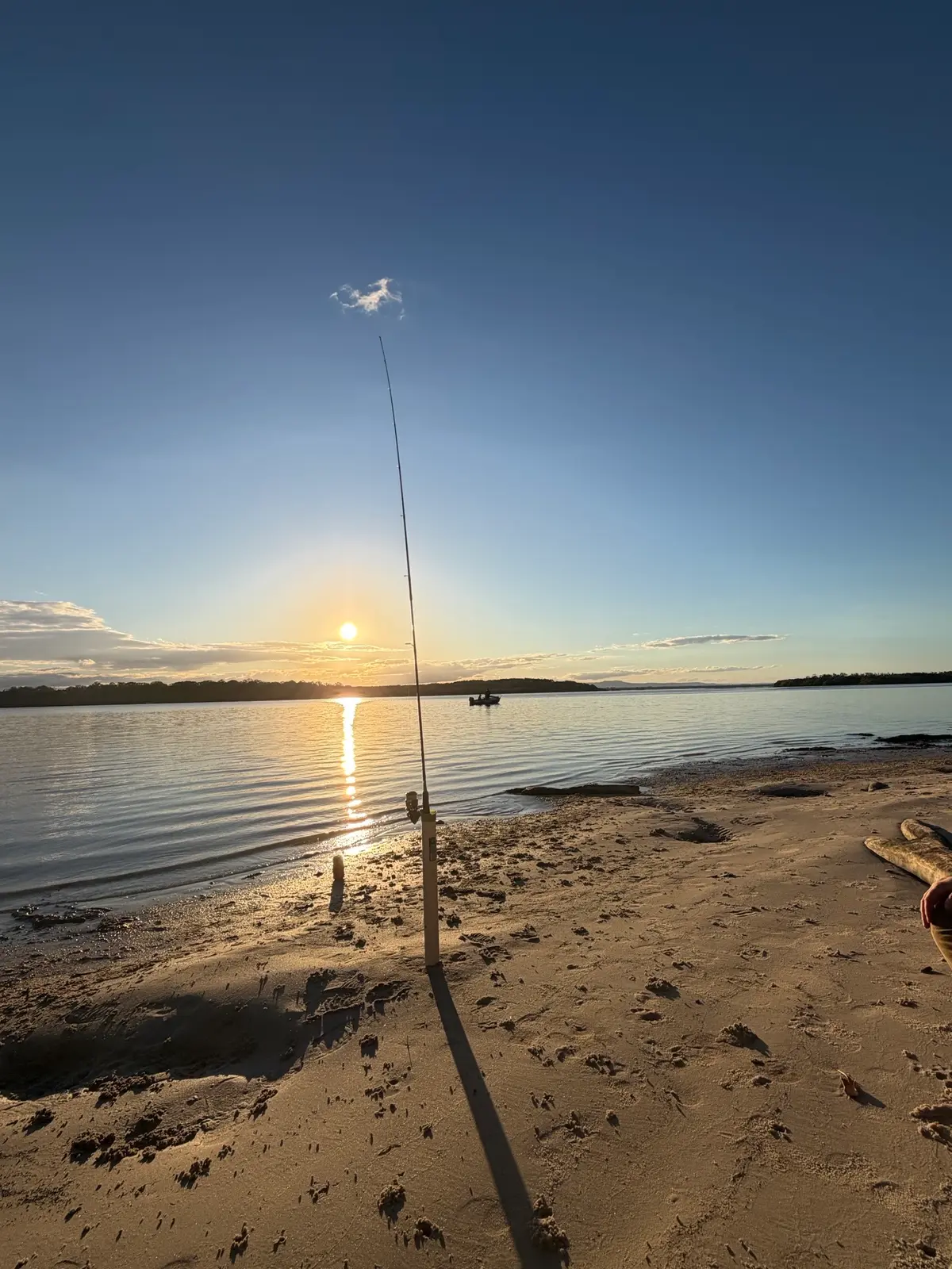 Fishing off the western shore of Bribie Island