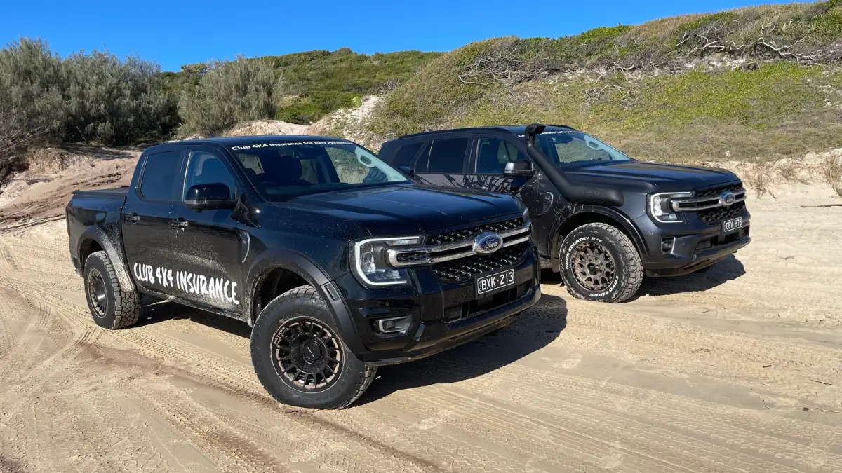 next gen ford ranger and everest beach driving australia