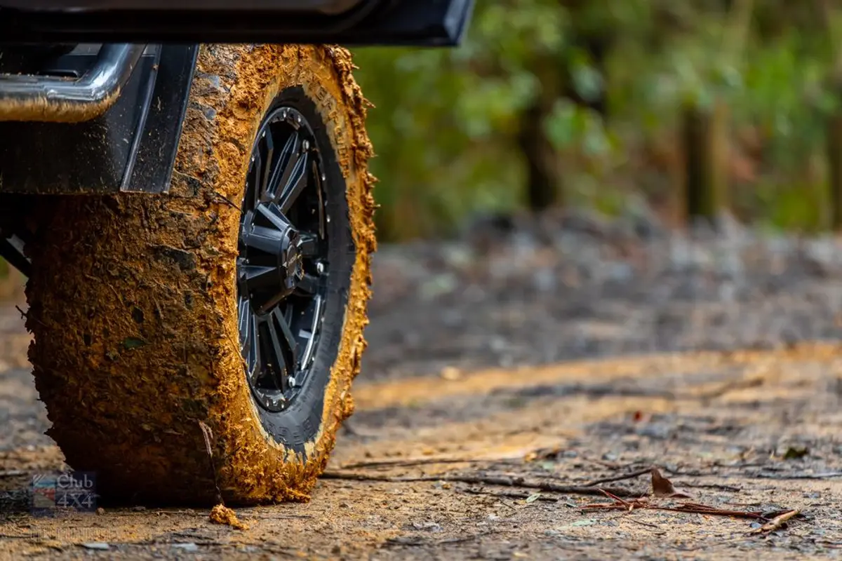 muddy tyres driving offroad