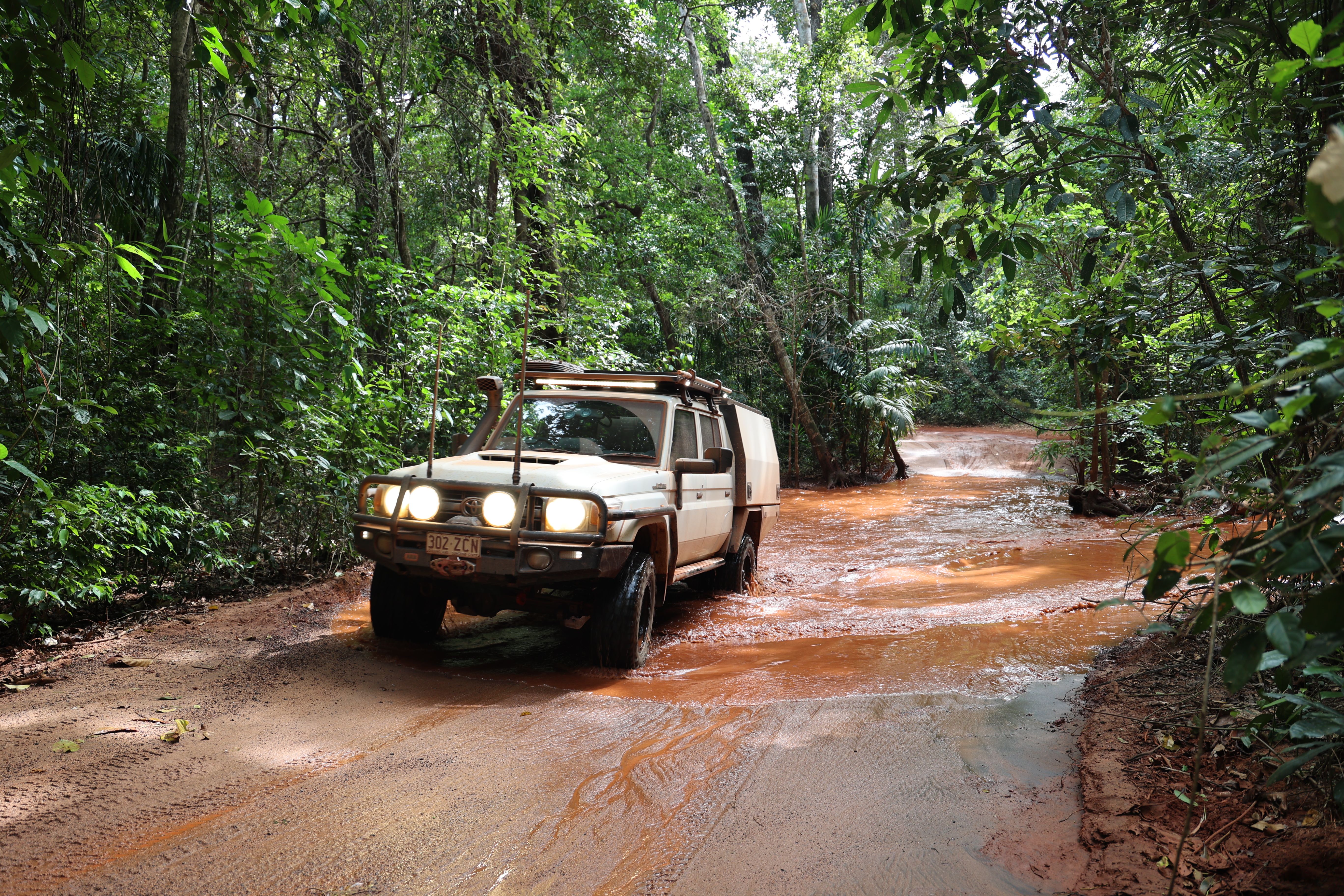 A Toyota LandCruiser 4X4 in the Daintree Rainforest, QLD