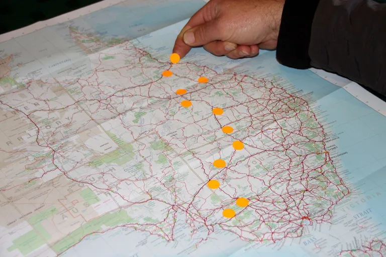 planning your caravan trip on a map