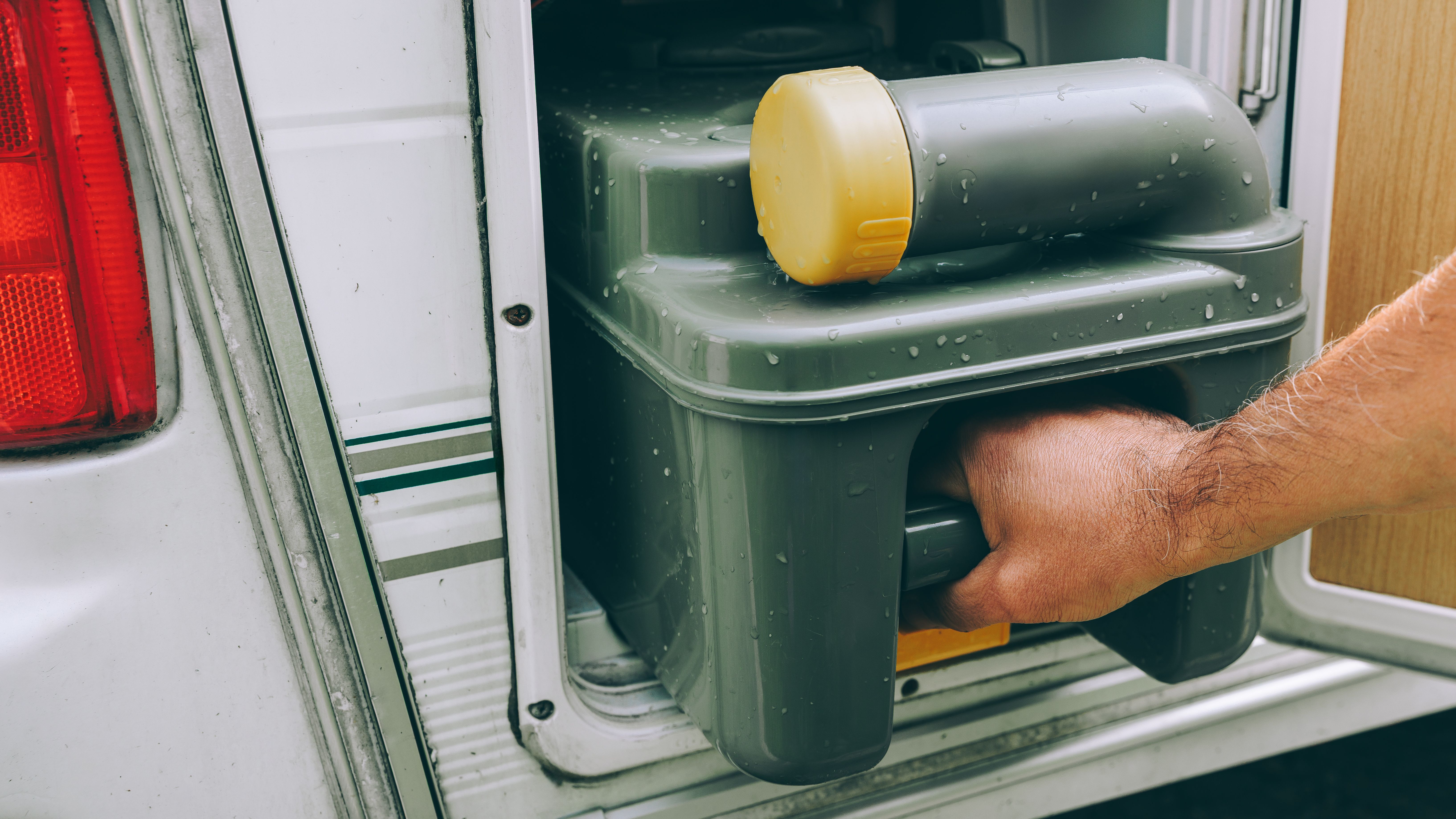 A water tank in a motorhome