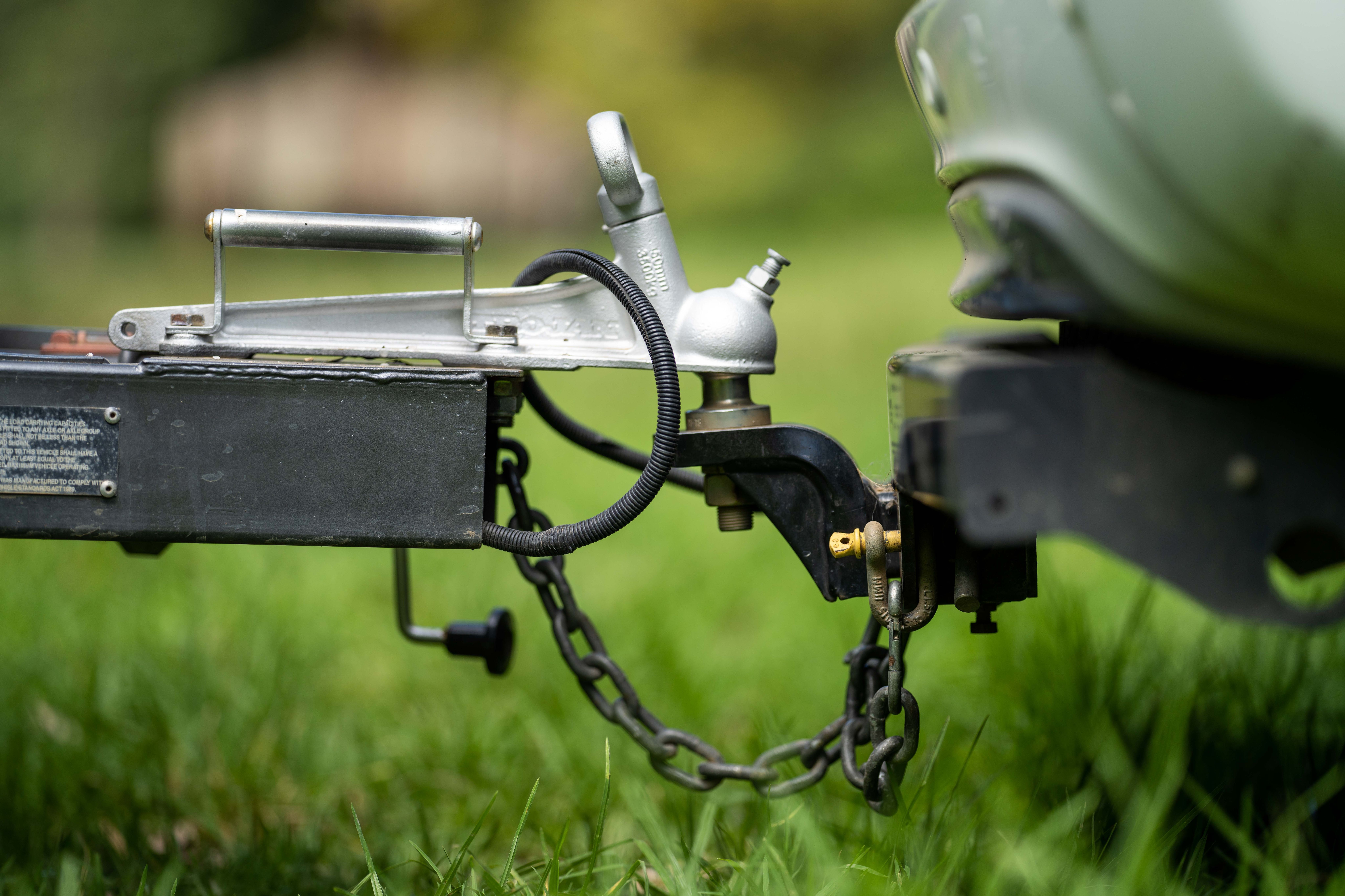 close-up photo of towball with trailer hitched