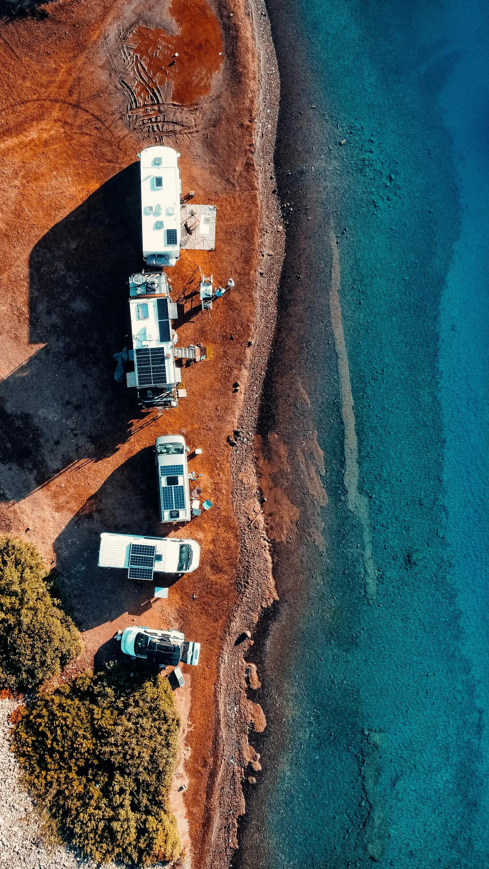 Solar panels set on motorhome roofs