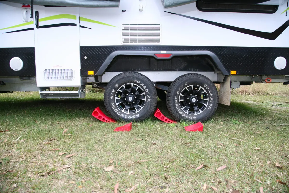 Caravan Accessories for 2020 wheel chocks and levelling ramps