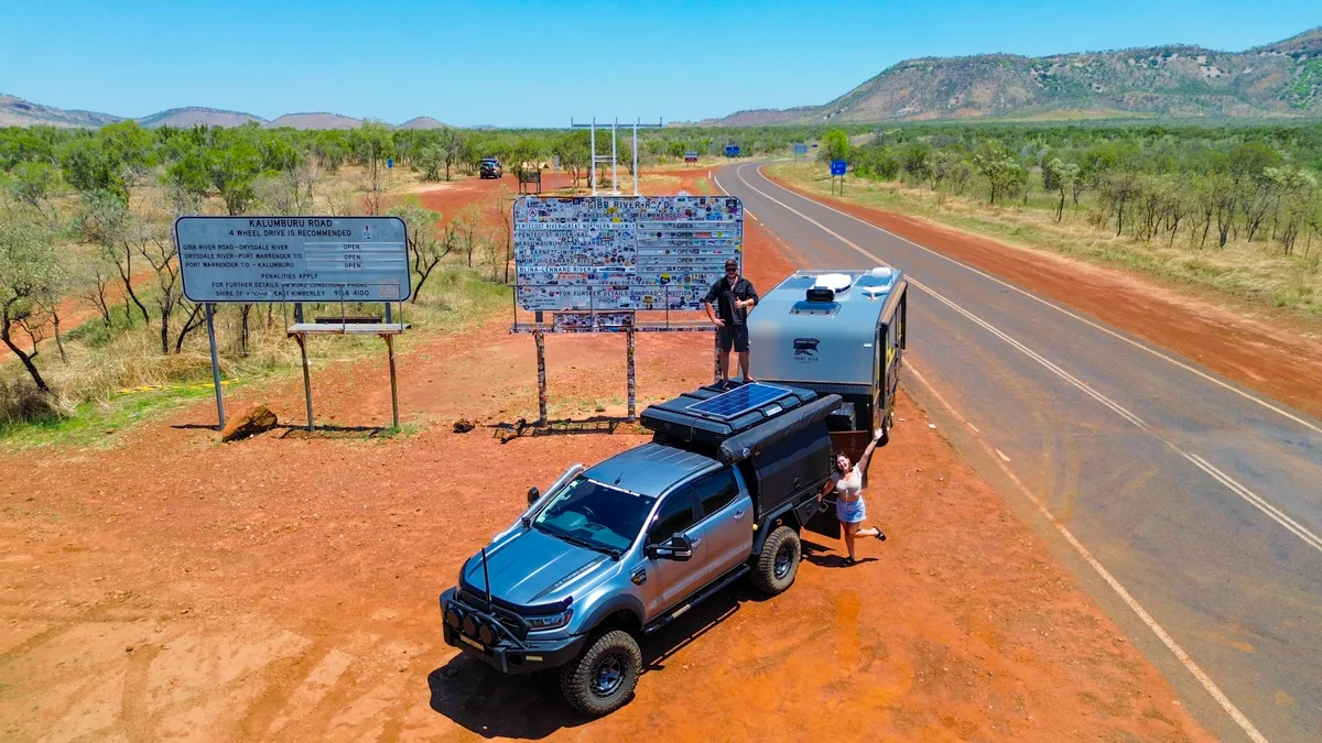 Gibb River Road Ford Ranger and caravan