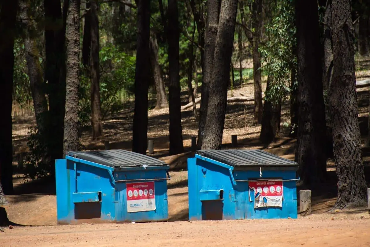 Rubbish bins at Dwellingup