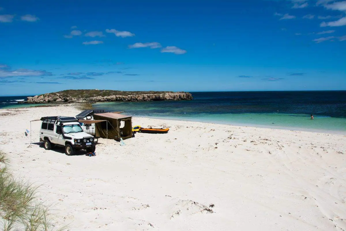Beach camping at Sandy Cape