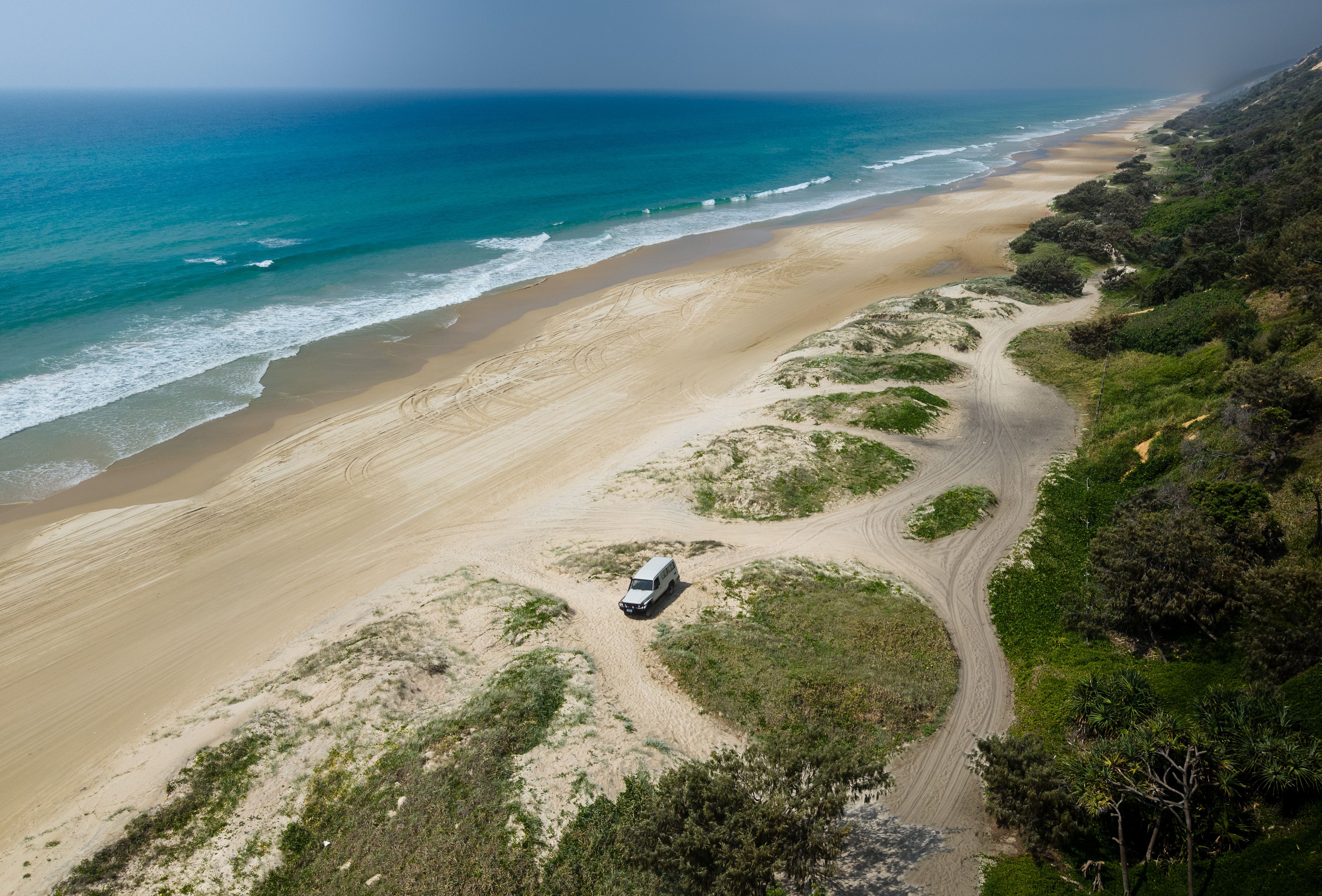 Sand dune camping on Teewah Beach