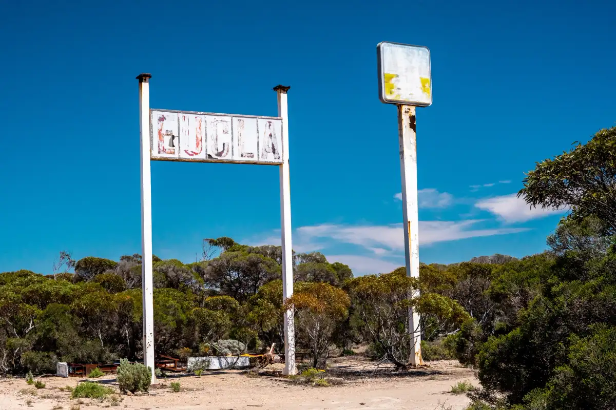 Old roadhouse sign off the Nullarbor, WA