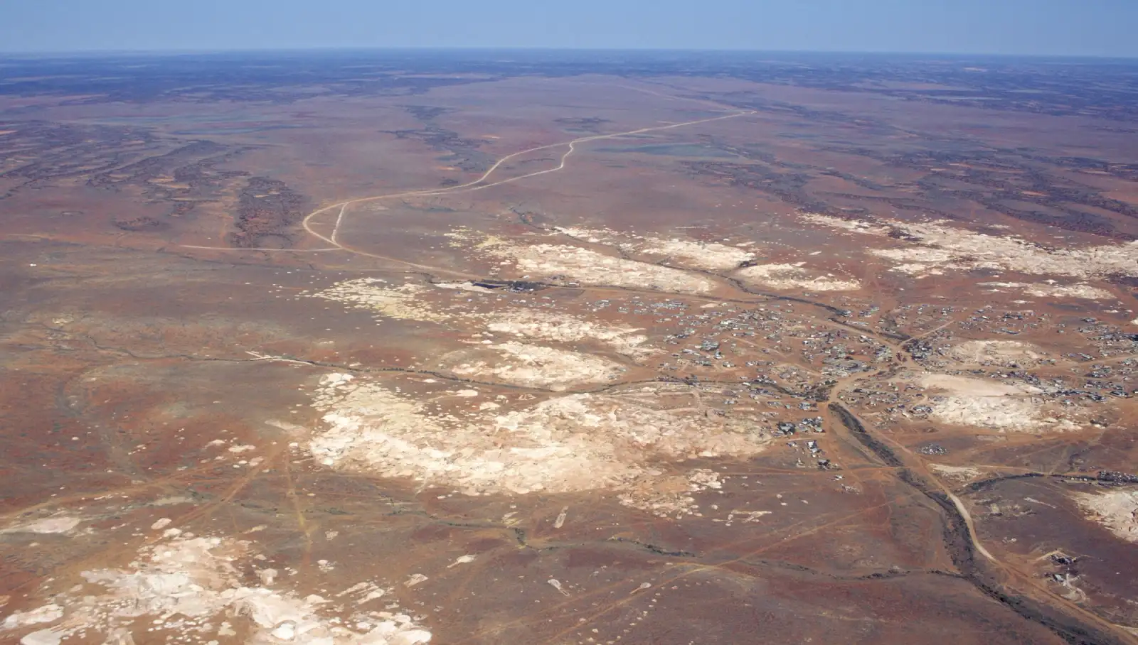 Aerial image of The South Australian opal mining town of Andamooka