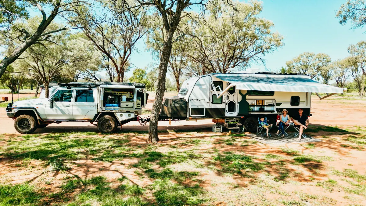 camping at charlotte plains with a caravan