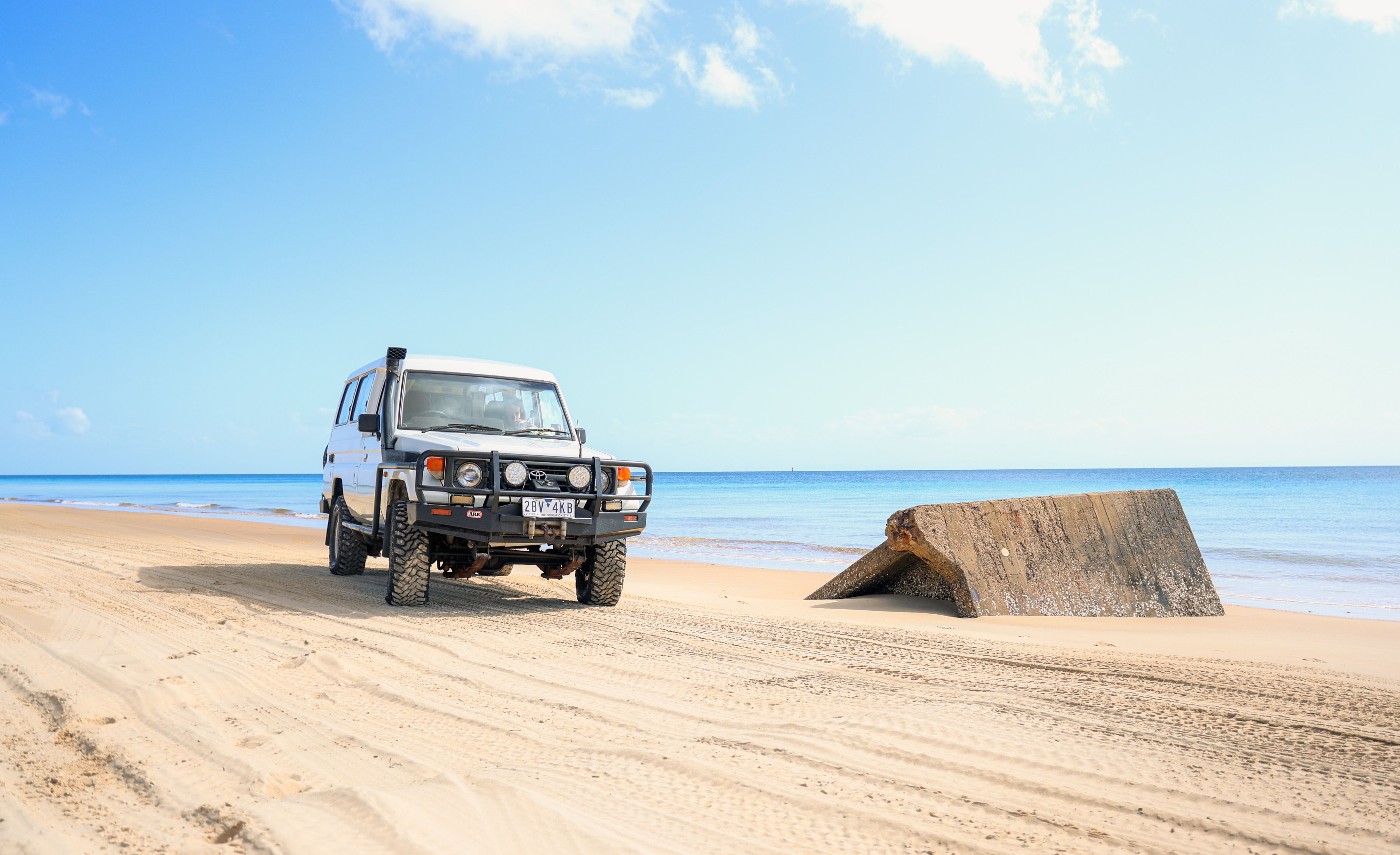 A 4X4 Toyota LandCruiser on Moreton Island