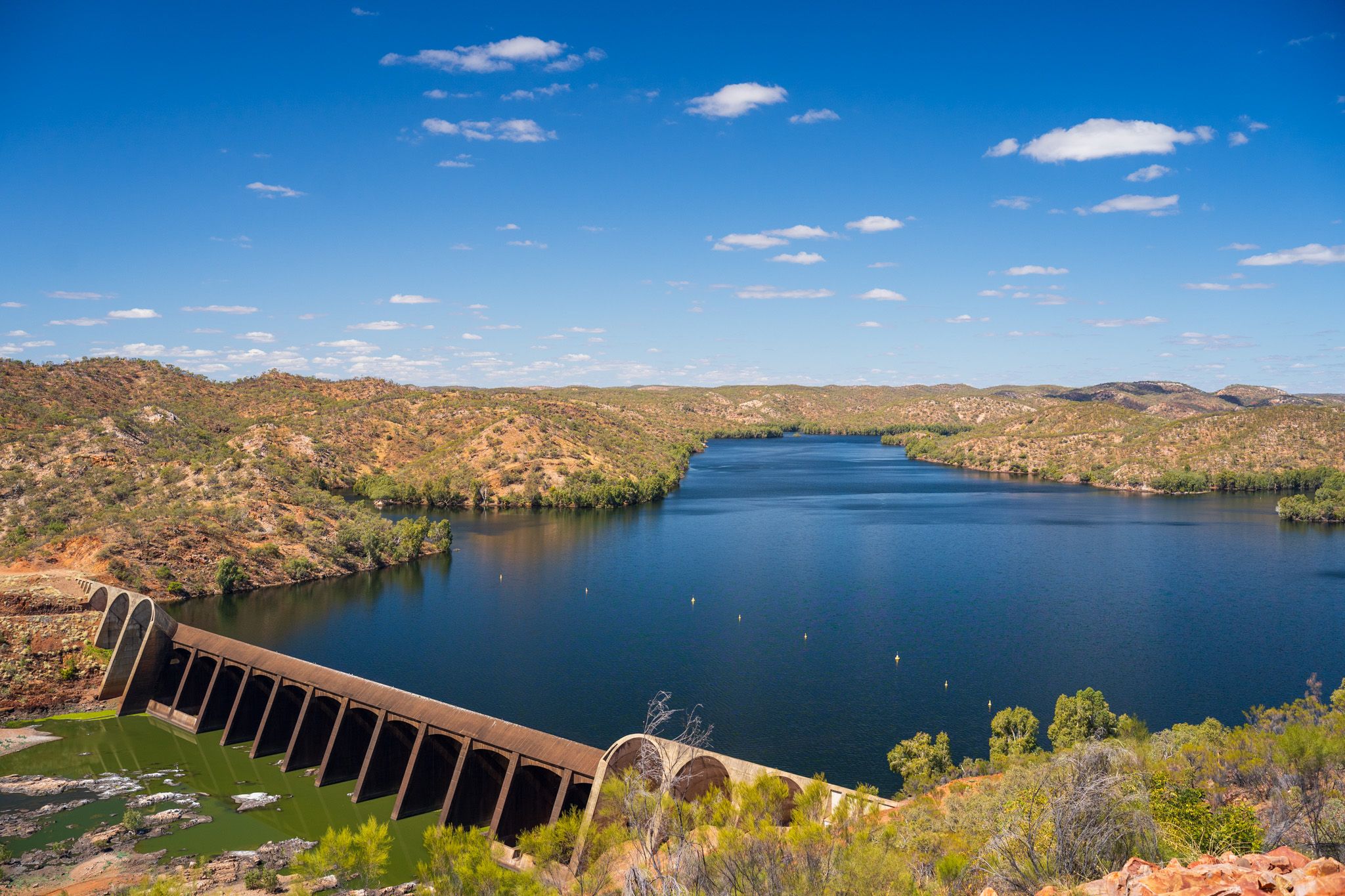 panoramic shot of a dam