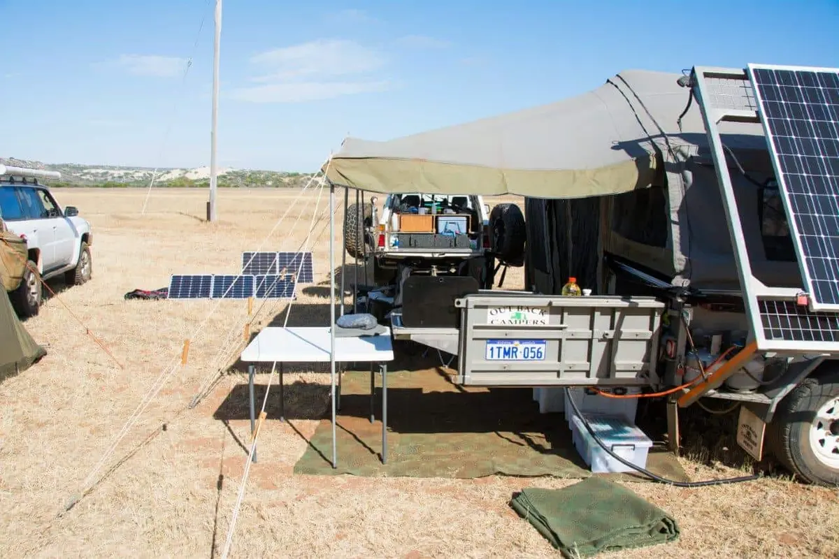 12V Solar farm while camping